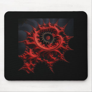 Red Mandelbrot Fractal On A Black Background Mouse Pad