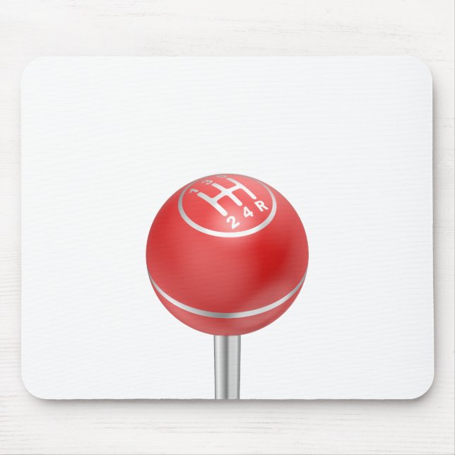 Red manual gear shifter knob mouse pad (Front)