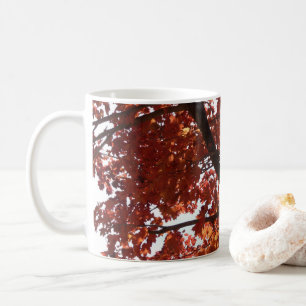 Red Maple Branches Autumn Colours Coffee Mug