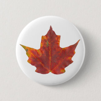 Red Maple Leaf 6 Cm Round Badge