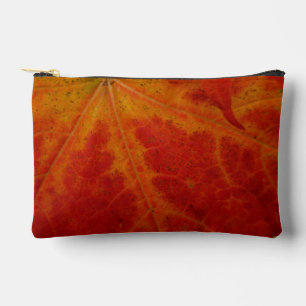 Red Maple Leaf Abstract Autumn Nature Photography Accessory Pouch