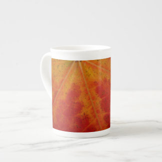 Red Maple Leaf Abstract Autumn Nature Photography Bone China Mug