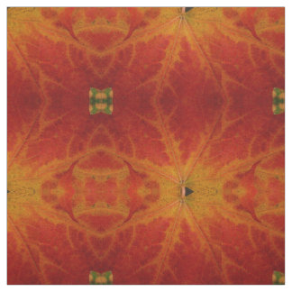 Red Maple Leaf Abstract Autumn Nature Photography Fabric