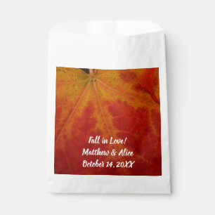 Red Maple Leaf Abstract Autumn Nature Photography Favour Bags