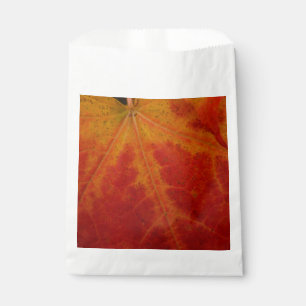 Red Maple Leaf Abstract Autumn Nature Photography Favour Bags