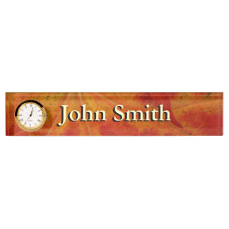 Red Maple Leaf Abstract Autumn Nature Photography Nameplate