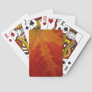 Red Maple Leaf Abstract Autumn Nature Photography Playing Cards