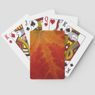 Red Maple Leaf Abstract Autumn Nature Photography Playing Cards