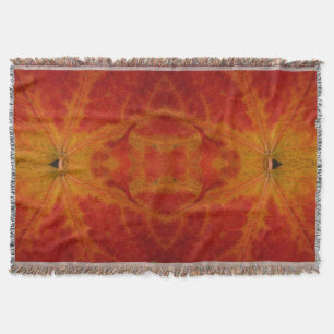 Red Maple Leaf Abstract Autumn Nature Photography Throw Blanket