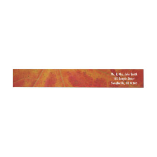 Red Maple Leaf Abstract Autumn Nature Photography Wrap Around Label