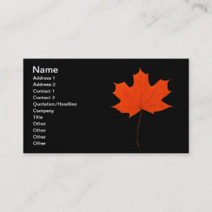 Red maple leaf business card