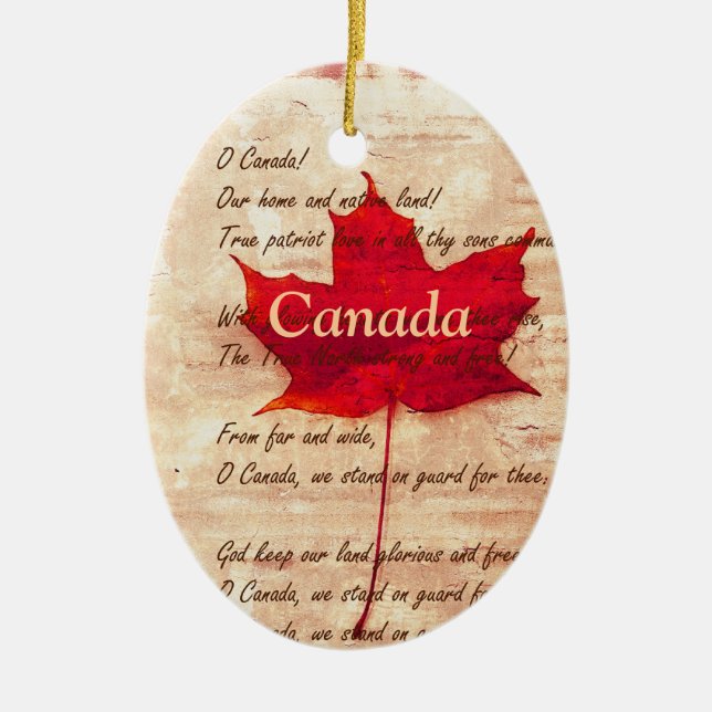 Red maple leaf  -  Canada Ceramic Tree Decoration (Front)