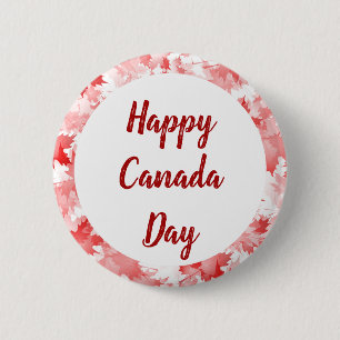 Red Maple Leaf Canada Symbol Emblem Flag Logo 6 Cm Round Badge
