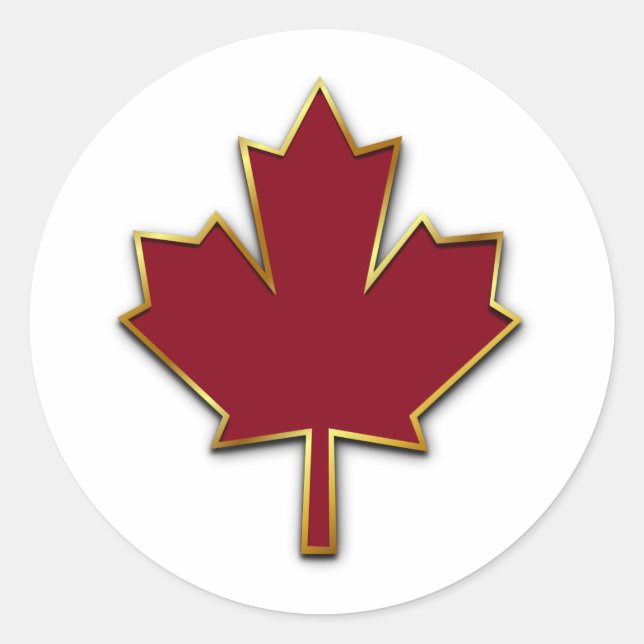 Red Maple Leaf Classic Round Sticker (Front)