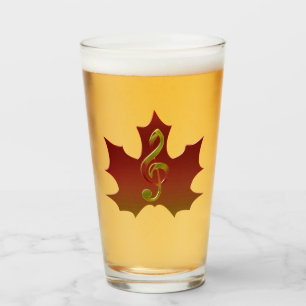 Red Maple Leaf in Fall Colour Harmony Glass