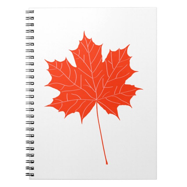 Red maple leaf spiral notebook (Front)