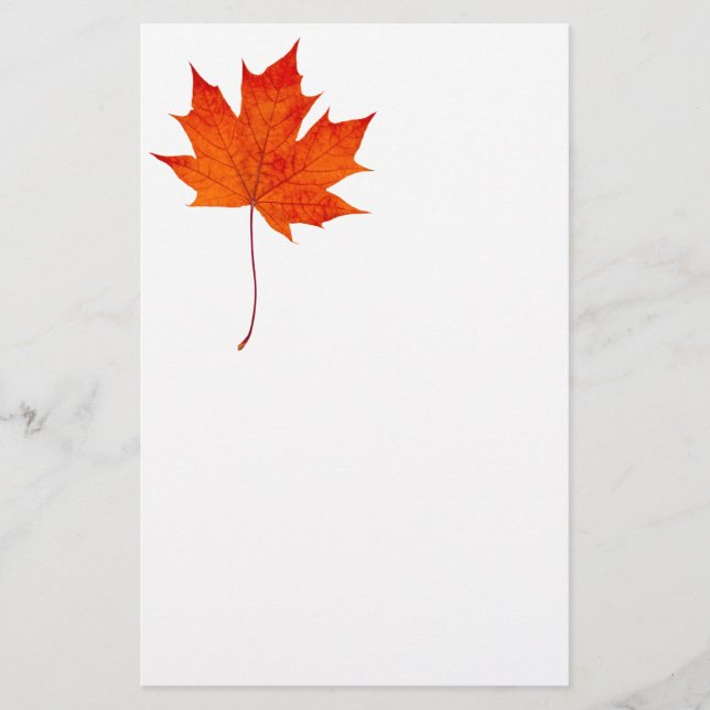 Red maple leaf stationery (Front)