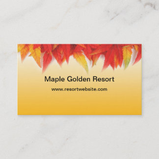 Red maple leaves business cards