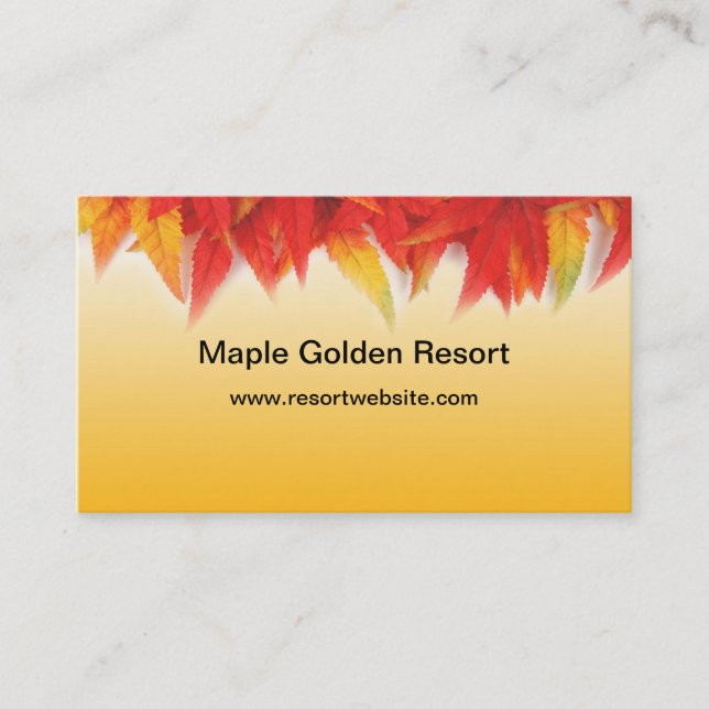 Red maple leaves business cards (Front)