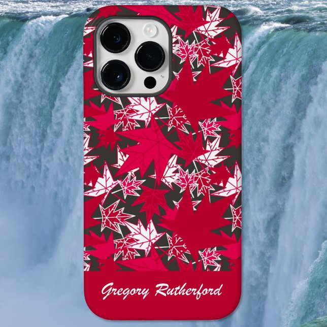 Red Maple Leaves on Charcoal Phone Case (Red Maple Leaves on Charcoal Phone Case)