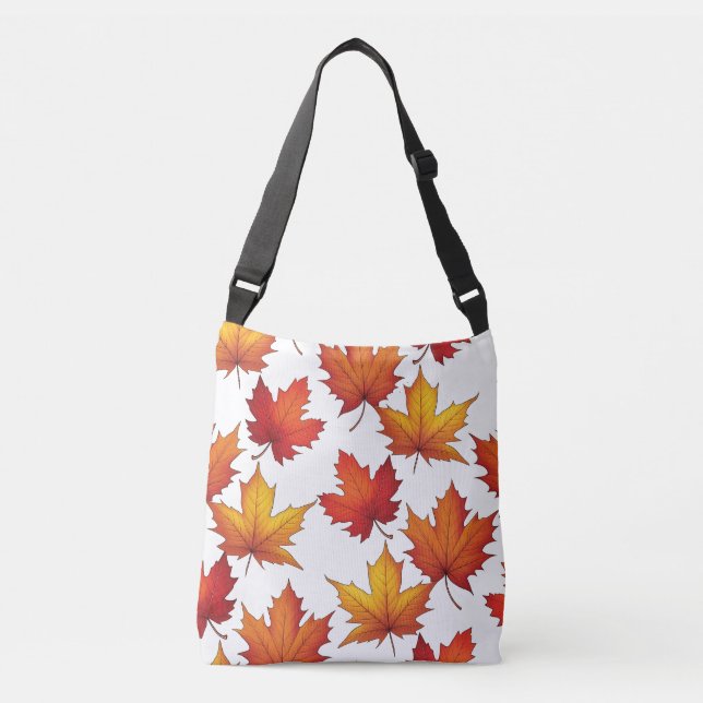 Red Maple Leaves Pattern. Fall Pattern Crossbody Bag (Front)