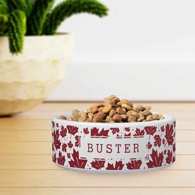Red Maple Leaves Pattern Personalised Bowl (Creator Uploaded)