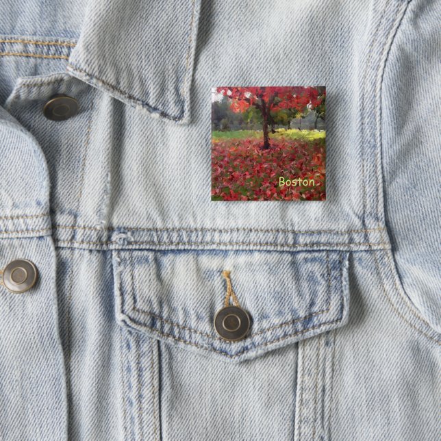 Red Maple Tree 15 Cm Square Badge (In Situ)