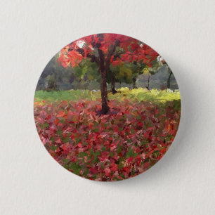 Red Maple Tree 6 Cm Round Badge
