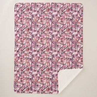 Red Maple Tree Sherpa Blanket