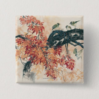 Red Maples 15 Cm Square Badge