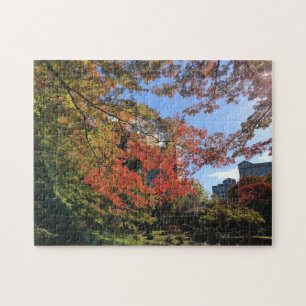 Red Maples at Japanese Garden Jigsaw Puzzle