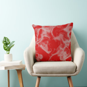 red Marble abstract Cushion