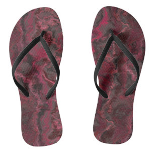 Red Marble Abstract Jandals