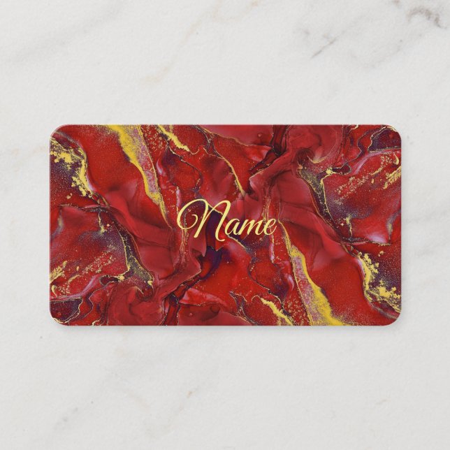 Red Marble Business Card (Front)