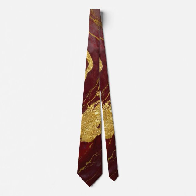 Red Marble Pattern with Gold Tie (Front)