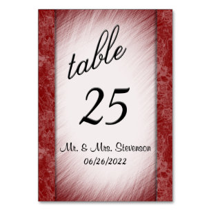 Red Marble Table Number