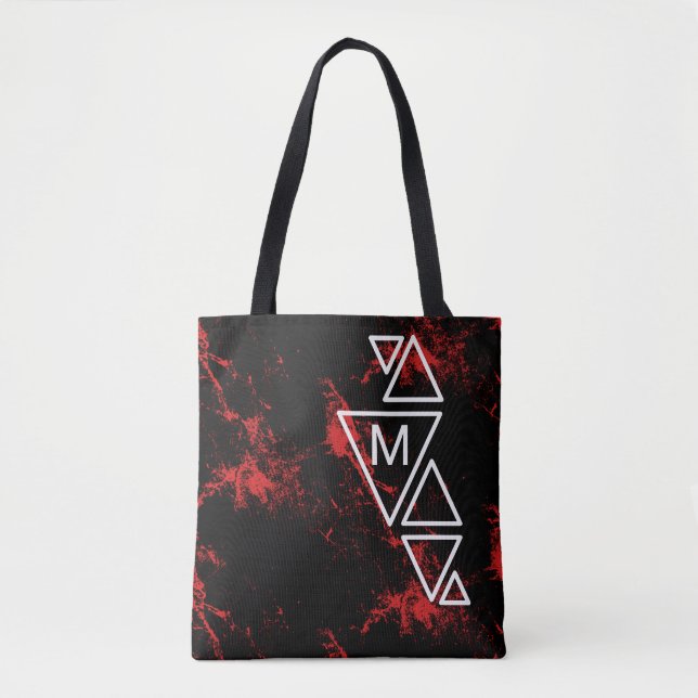 Red Marble TS Monogram Tote Bag (Front)