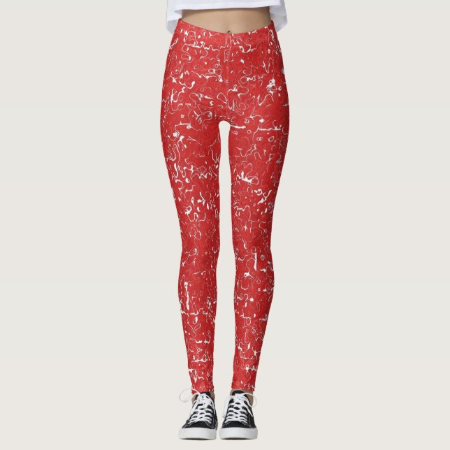 Red Marble Women's Leggings (Front)