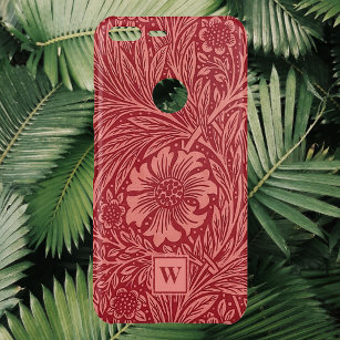 Red Marigold Floral by William Morris with Initial Uncommon Google Pixel XL Case
