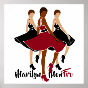red Marilyn MonFRO AFRoCA Afro Africa Black Woman Poster