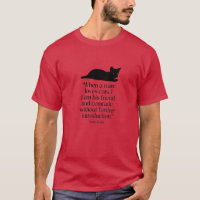 Red Mark Twain Cat Quote T-Shirt
