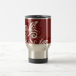 red maroon leaf modern design mug