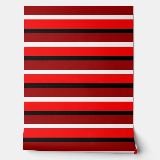 Red Maroon Stripes Horizontal Lines Wallpaper (Unrolling)