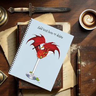 Red Martini Dragon Cocktail Fantasy Illustration Notebook