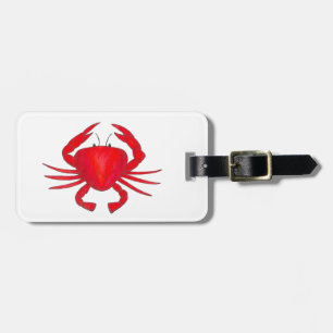 Red Maryland Crab Personalised Seafood Baltimore Luggage Tag