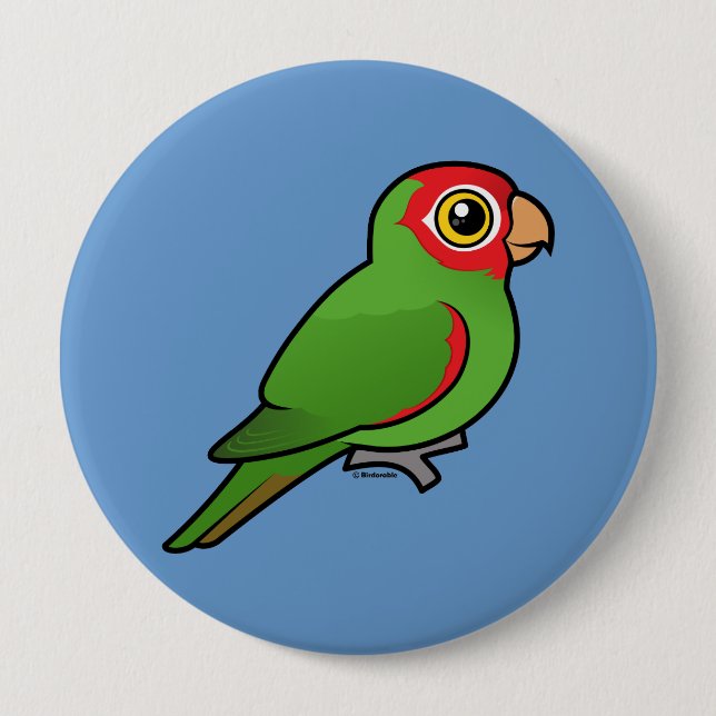 Red-masked Parakeet 10 Cm Round Badge (Front)