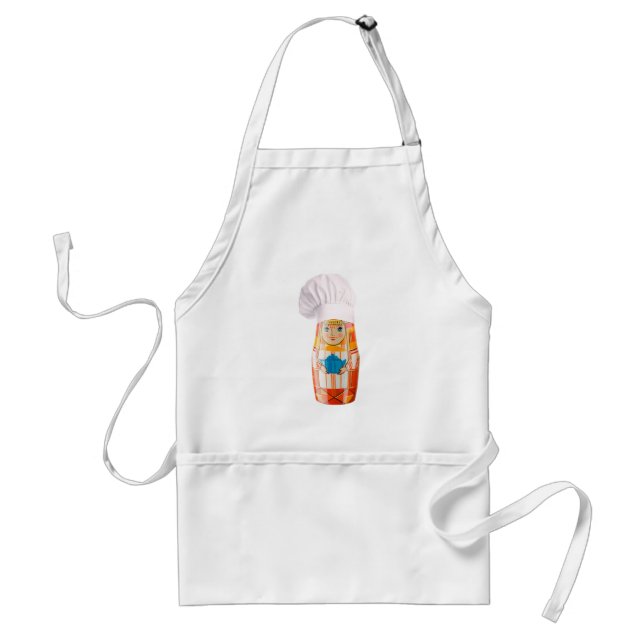 Red Matryoshka Russian Doll Apron (Front)