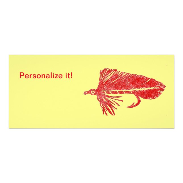 Red Matuka streamer, fly tying, fly fishing art Rack Card (Front)
