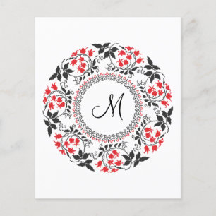 Red May lily ring Personalised Monogram Initial Flyer