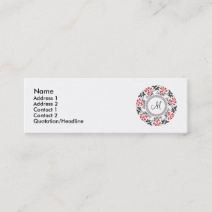 Red May lily ring Personalised Monogram Initial Mini Business Card